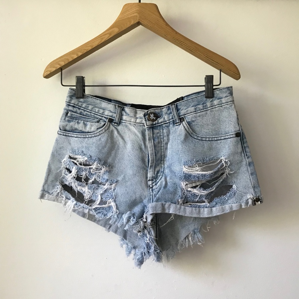 One Teaspoon Ripped Jean Shorts